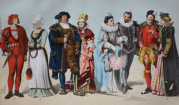 服饰,古代史,16世纪,德国,欧洲