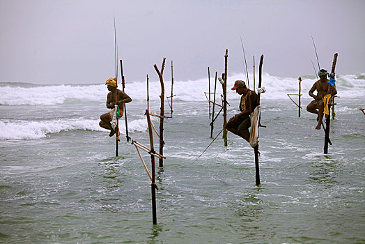 渔民,靠近,加勒,斯里兰卡,亚洲