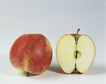 一个,一半,苹果