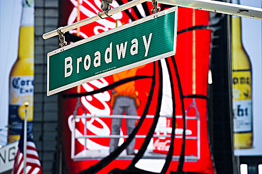 百老汇,街道,标识,霓虹,曼哈顿,纽约,美国,北美
