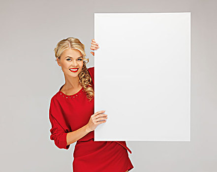 可爱,女人,红裙,留白,广告板