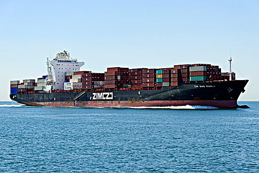 货箱,船,长,建造,2008年,通过,博斯普鲁斯海峡,伊斯坦布尔,土耳其,亚洲