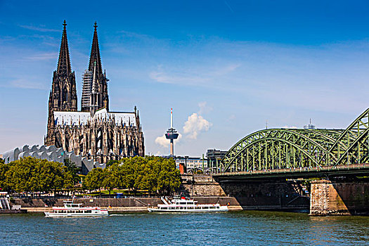 科隆大教堂,莱茵河,科隆,德国,欧洲