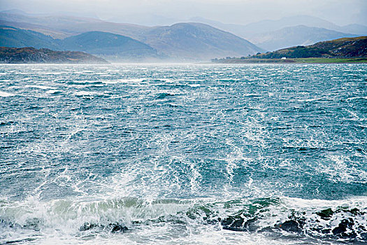 野外,风,打扫,海洋,湖,高地,苏格兰