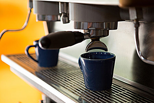 机器,制作,咖啡杯,咖啡,特写