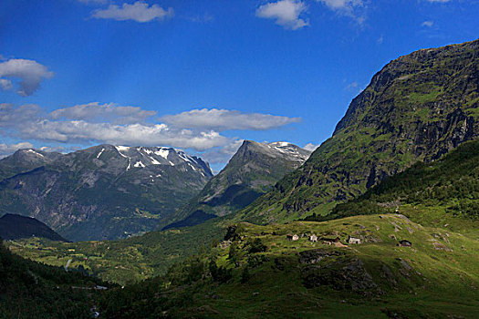 世界遗产,山坡,家,挪威