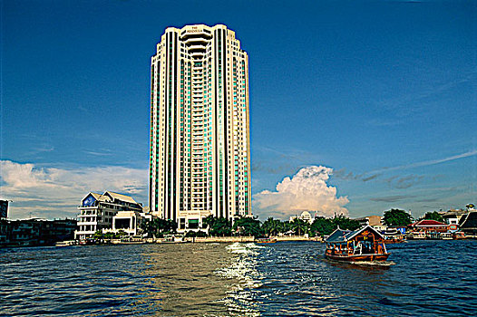 看,湄南河,半岛,酒店,曼谷