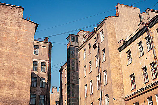 街道,碎片,黄色,生活方式,房子,俄罗斯