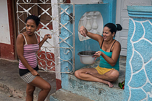 古巴,特立尼达,女人,分类,稻米,邻居