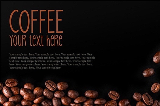 咖啡豆,特写,黑色背景,背景