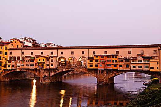 维奇奥桥,桥,阿尔诺河,佛罗伦萨,早晨