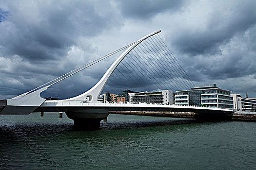 桥,上方,利菲河,都柏林,城市,爱尔兰