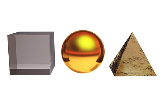 几何,水晶,石头,金属