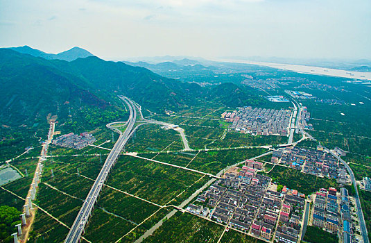 高速公路,田园,道路,山,绿色