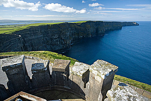 莫赫悬崖,爱尔兰,景色,大西洋,塔