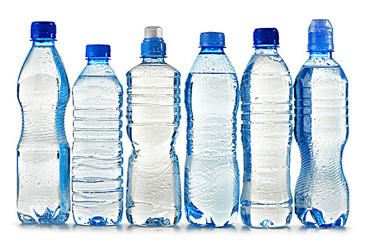 塑料瓶,矿泉水,隔绝,白色背景