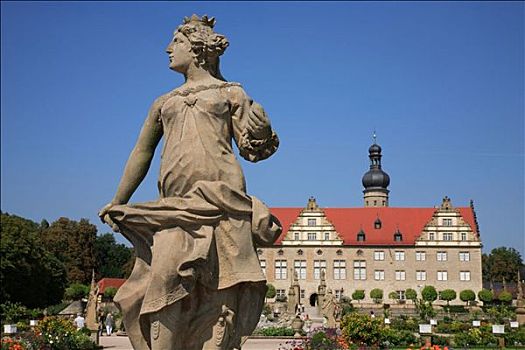 女性,雕塑,文艺复兴,花园,城堡,巴登符腾堡,德国