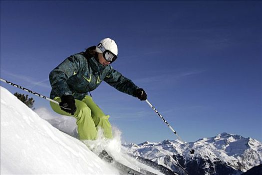 法国,阿尔卑斯山,边远地区,滑雪