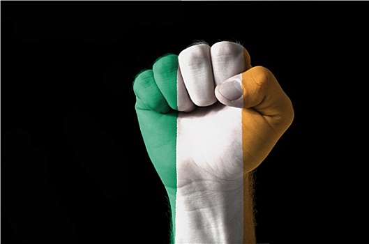 拳头,涂绘,彩色,爱尔兰,旗帜