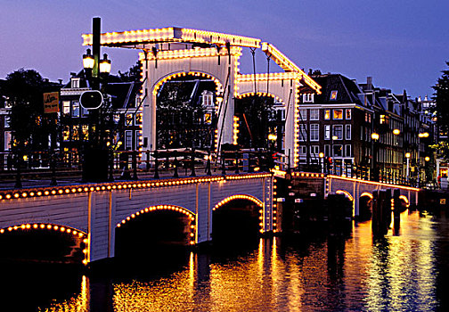 欧洲,荷兰,阿姆斯特丹,瘦桥