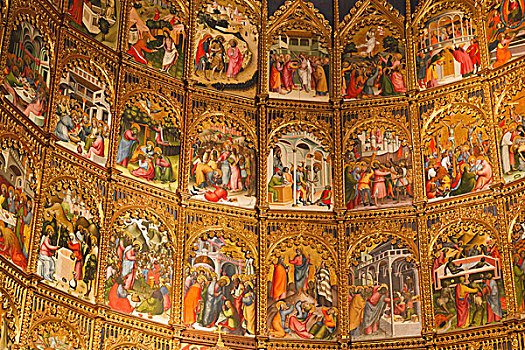 15世纪,祭坛装饰品,尼古拉斯,生活,耶稣,后面,主祭台,老教堂,萨拉曼卡,萨拉曼卡省,西班牙