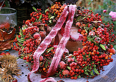 桌面花环,浆果,装饰