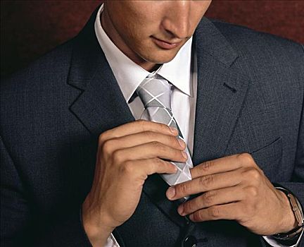 商务人士,调整,领带