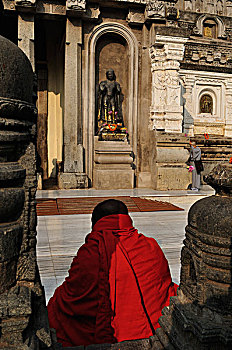 僧侣,地区,比哈尔邦,印度