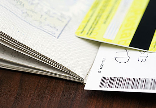 护照,信用卡,登机证