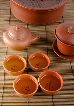 中国,陶瓷,茶具,杯子,白色背景,背景