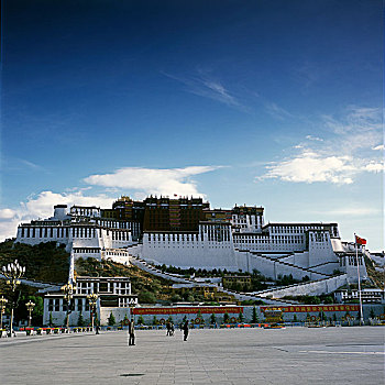 西藏拉萨布达拉宫日景