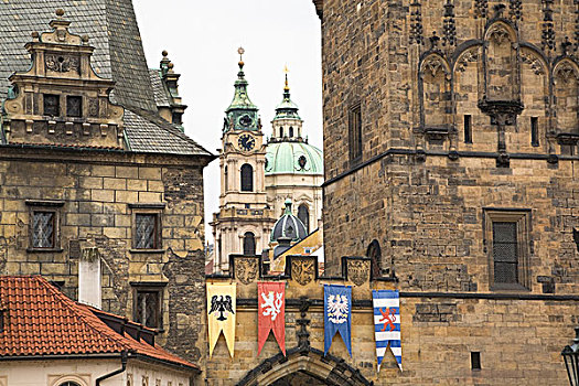 塔,圣尼古拉斯教堂,城镇,布拉格,捷克共和国