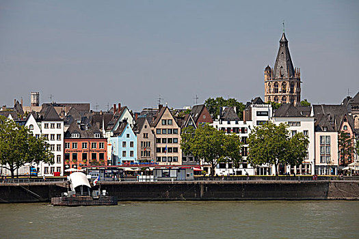 莱茵河,老城,市政厅,北莱茵威斯特伐利亚,德国,欧洲