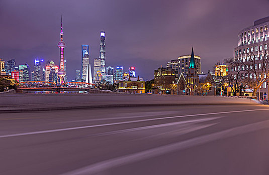 上海高楼夜景繁华城市风光