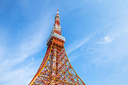 东京,电视塔,蓝天