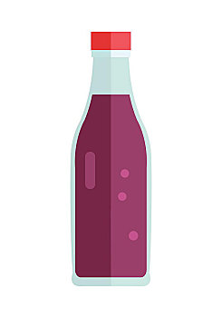 玻璃杯,塑料瓶,酒精饮料,矢量,风格,设计,可爱,夏日饮料,概念,插画,象征,标签,标识,菜单,隔绝,白色背景,背景,紫色