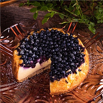 芝士蛋糕,蓝莓
