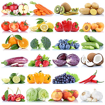 果蔬,水果,收集,苹果,西红柿,橙色,葡萄,沙拉,新鲜,抠像,隔绝