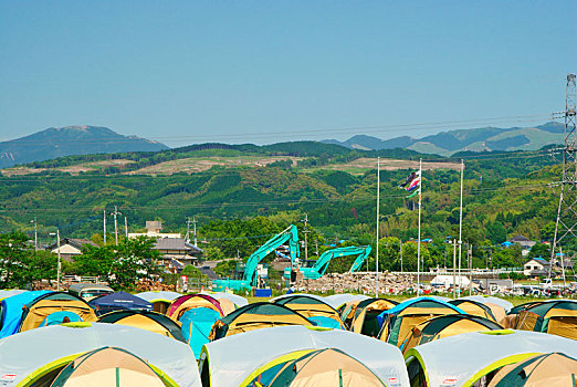 暂时,帐篷,熊本,地震,日本