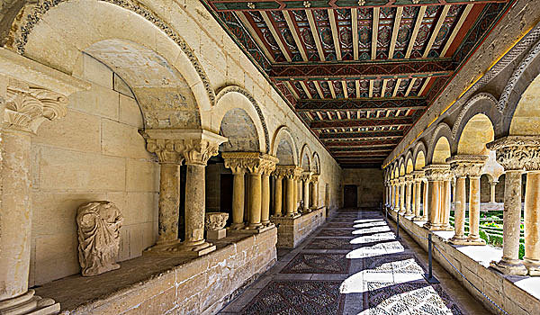 回廊,本笃会修道院,圣多明各,卡斯提尔,西班牙,欧洲