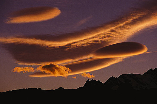 攀升,日落,洛斯格拉希亚雷斯国家公园,阿根廷