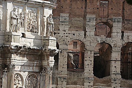 罗马圆形竞技场与君士坦丁凯旋门局部