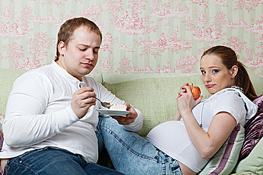 怀孕,家庭,概念,健康食物