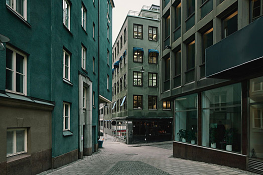 绿色,公寓楼,酒店,斯德哥尔摩,瑞典