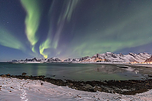 北极光,罗浮敦群岛,挪威
