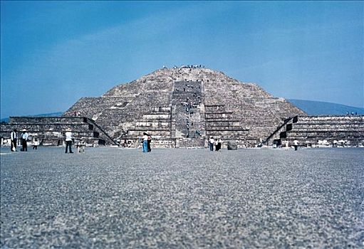 墨西哥,遗址,特奥蒂瓦坎,金字塔,月亮,景象,文化,建筑,考古,旅游