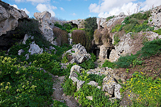马耳他,近郊,序列,隐藏,石灰石,洞穴,早,15世纪,大幅,尺寸