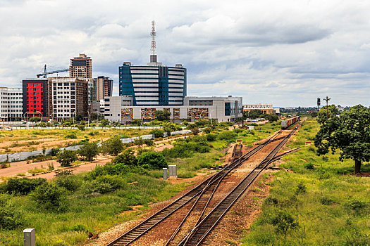 铁路,迅速,中央商务区,哈博罗内,博茨瓦纳,非洲