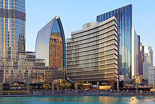 阿联酋,迪拜,市区,现代建筑,天际线