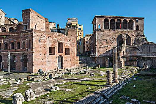 古罗马广场,房子,马耳他,凉廊,背影,市场,左边,罗马,拉齐奥,意大利,欧洲